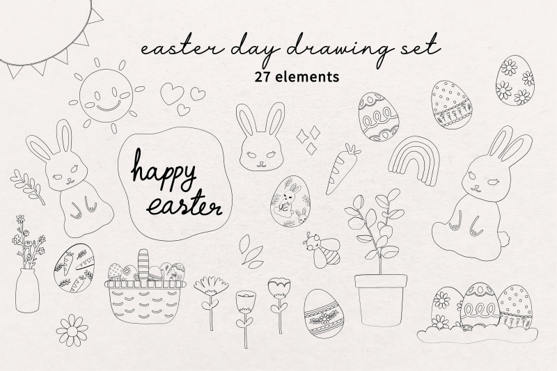 cute-easter-holiday-line-drawing-set