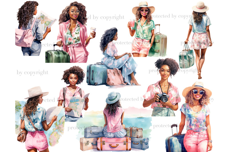 travel-black-girl-clipart-summer-girl-clipart