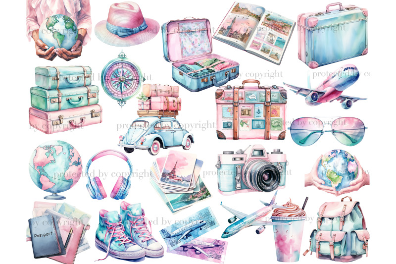 travel-clipart-set-summer-vacation-png-illustration