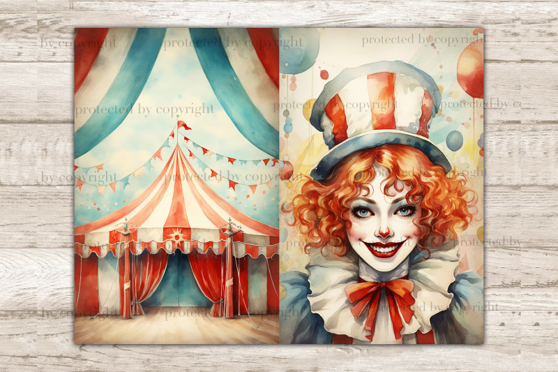 circus-junk-journal-pages-vintage-ephemera