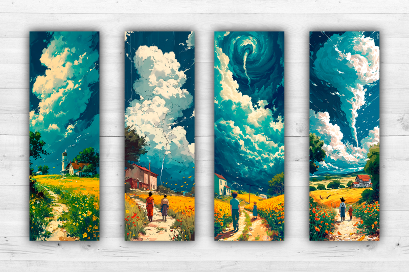 anime-landscape-bookmarks-printable-2x6-inch