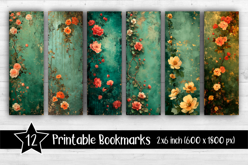 flowers-bookmarks-printable-2x6-inch