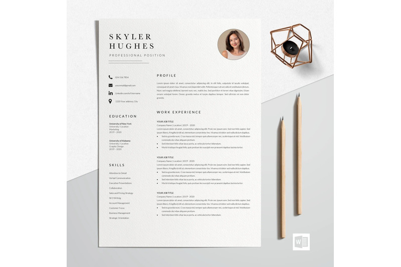 resume-template-cv-template-skyler-hughes