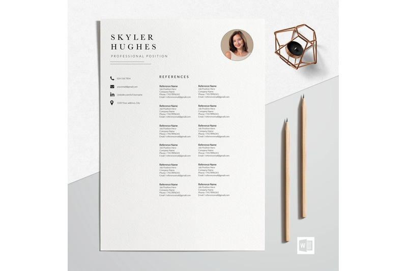 resume-template-cv-template-skyler-hughes