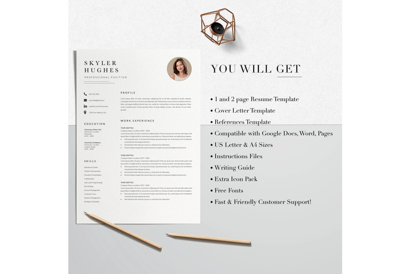 resume-template-cv-template-skyler-hughes