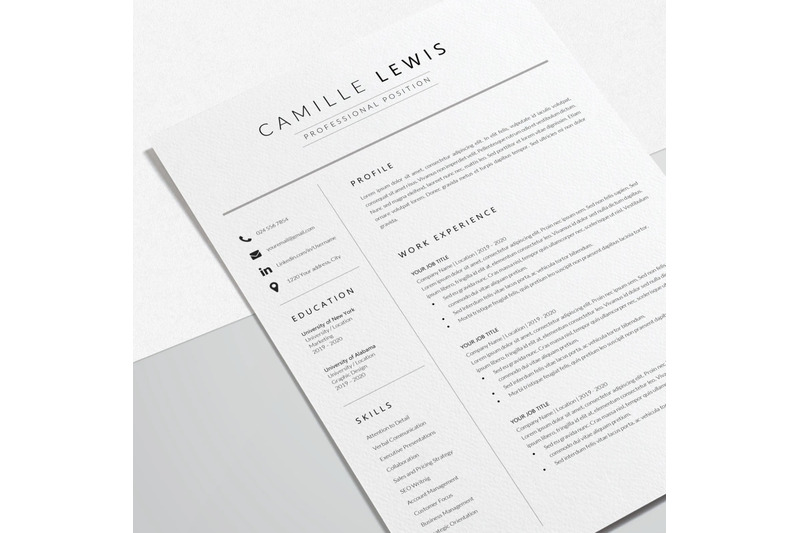 resume-template-cv-template-camille-lewis