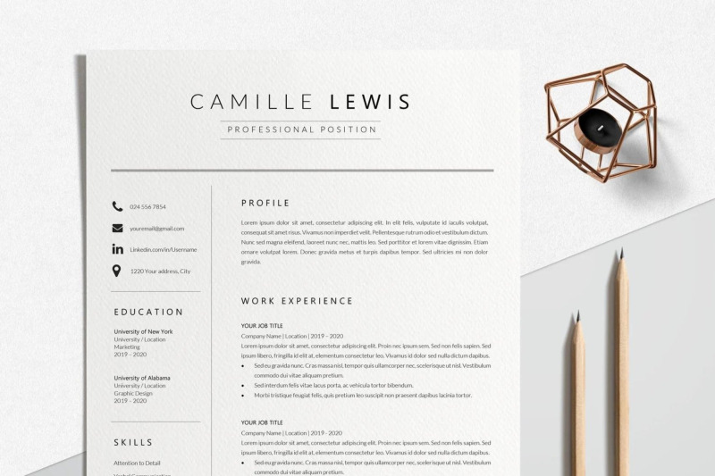 resume-template-cv-template-camille-lewis