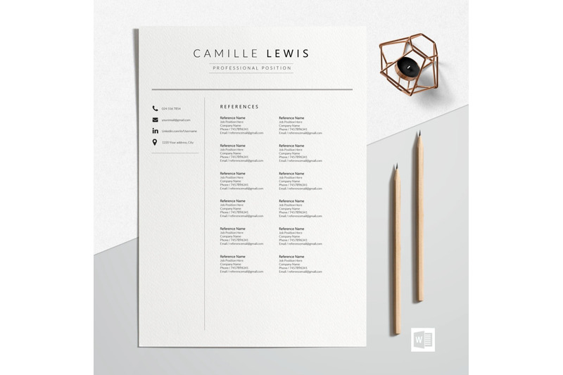 resume-template-cv-template-camille-lewis