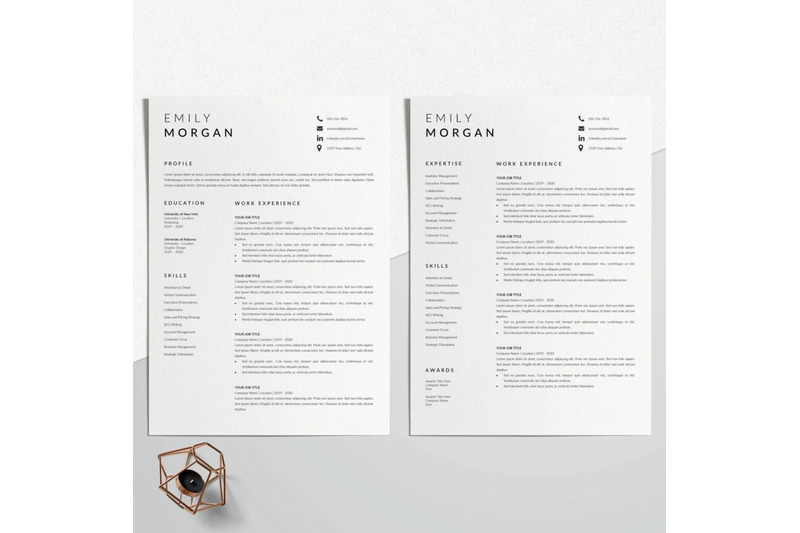 resume-template-cv-template-emily-morgan