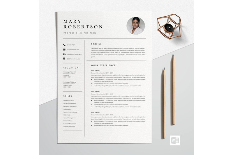 resume-template-cv-template-mary-robertson