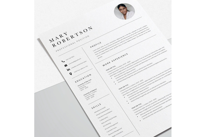 resume-template-cv-template-mary-robertson
