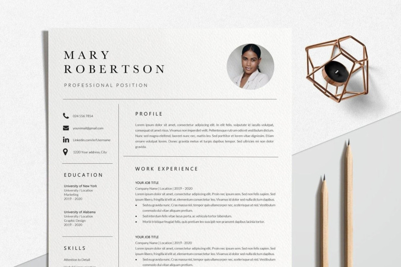 resume-template-cv-template-mary-robertson