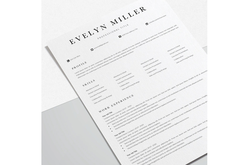 resume-template-cv-template-evelyn-miller