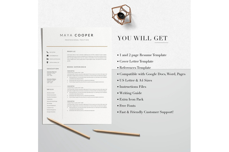 resume-template-cv-template-maya-cooper