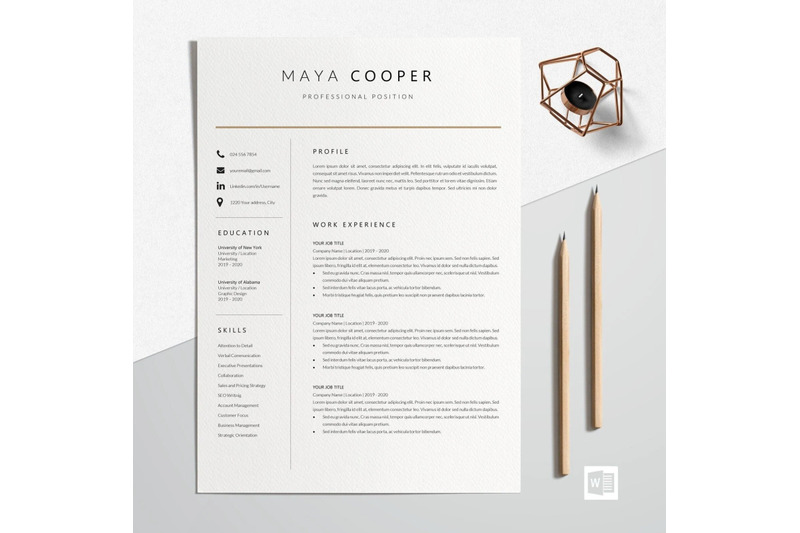 resume-template-cv-template-maya-cooper