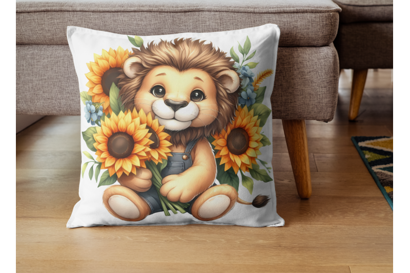 animals-with-sunflowers-illustrations