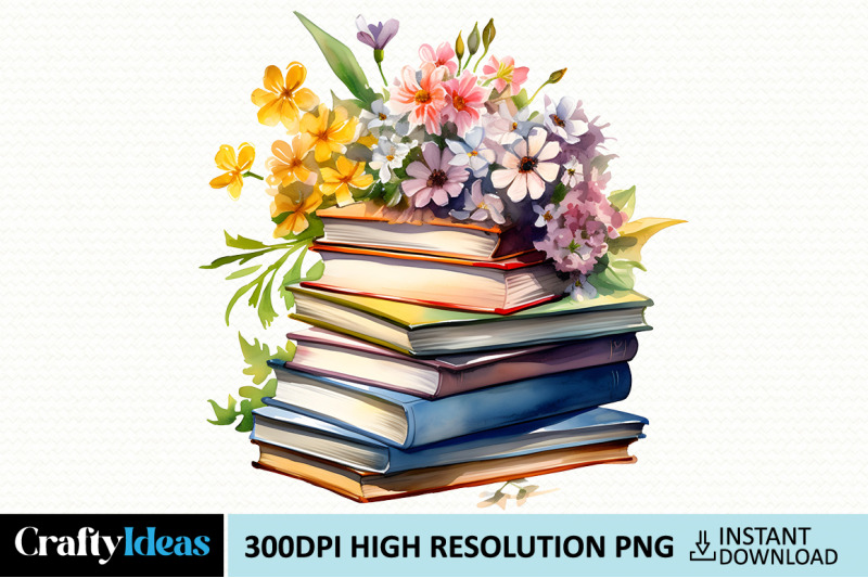 spring-floral-books-clipart-bundle