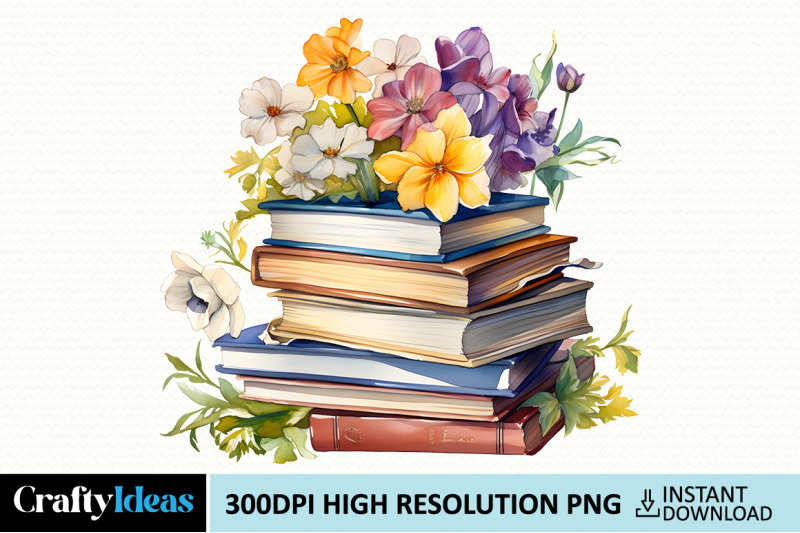 spring-floral-books-clipart-bundle