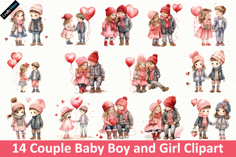 couple-baby-boy-and-girl-clipart-bundle