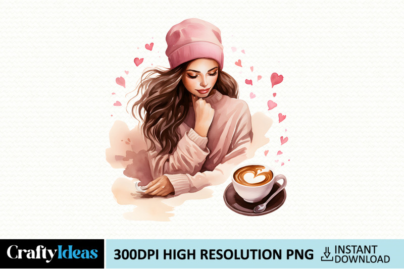 valentine-039-s-day-coffee-woman-cliparts