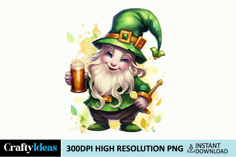 st-patrick-039-s-day-gnome-drinking-beer-clipart
