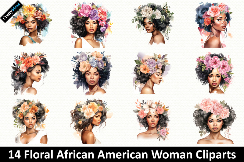 floral-african-american-woman-cliparts