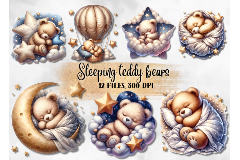 cute-sleeping-teddy-bears-clipart