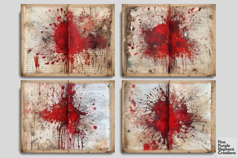 true-crime-antique-paper-digital-junk-journal-pages-blood-splatter