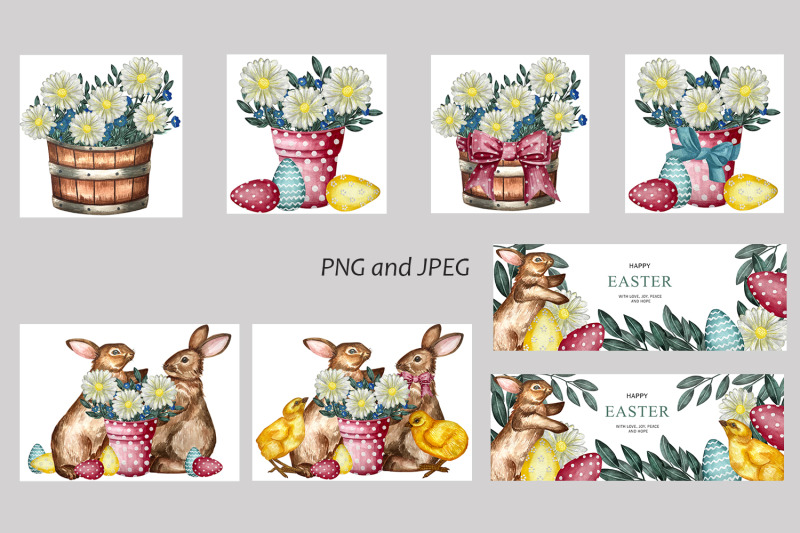 easter-watercolor-clipart-set-bunny-pot-eggs-flowers-chicken-bow