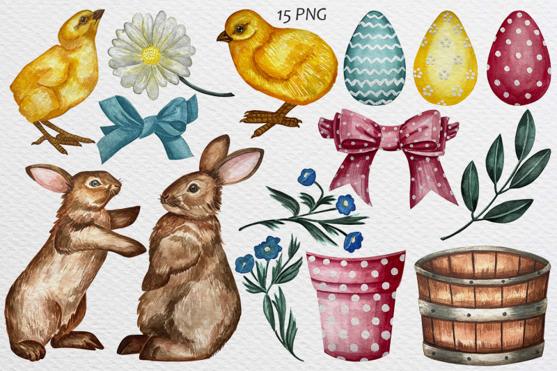 easter-watercolor-clipart-set-bunny-pot-eggs-flowers-chicken-bow