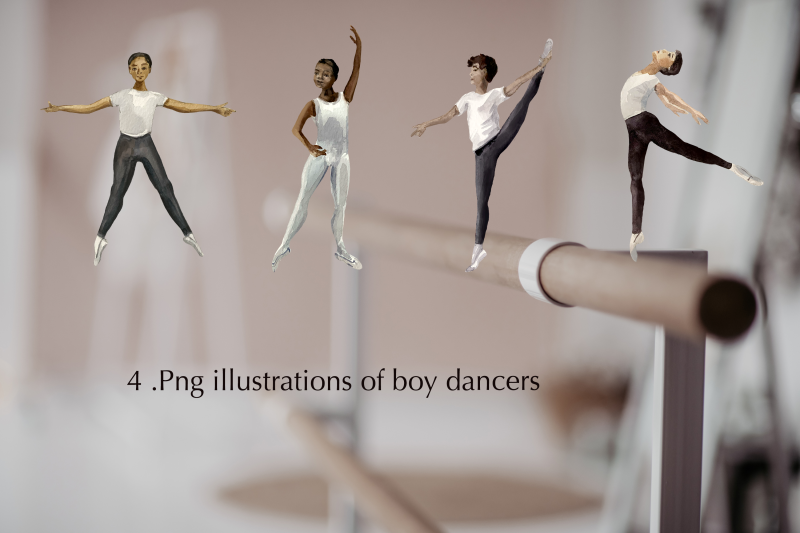ballet-kids-watercolor-clip-art-set