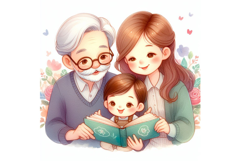 grandparent-father-mother-and-their-child