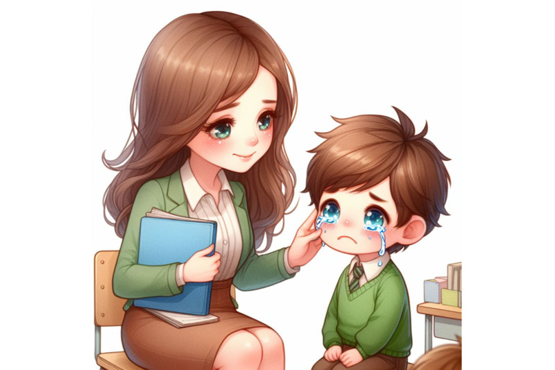 cute-woman-teacher-comforting-her-student