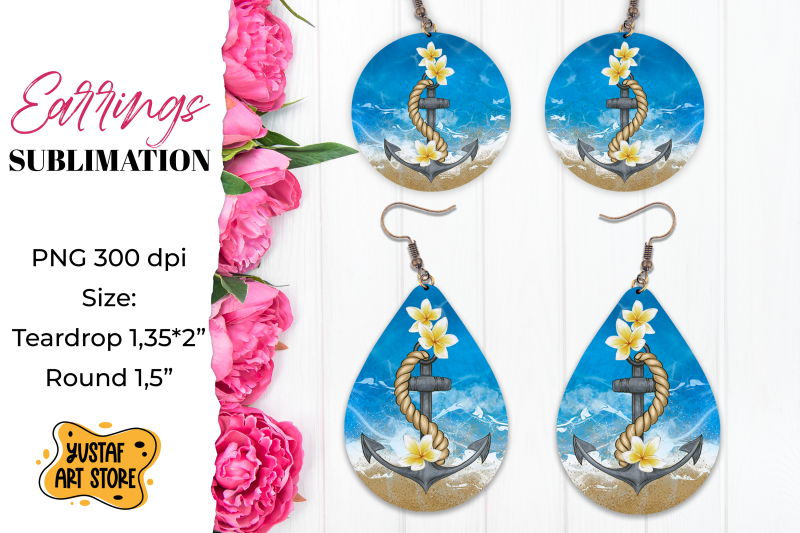 cruise-earrings-sublimation-teardrop-and-round-earrings