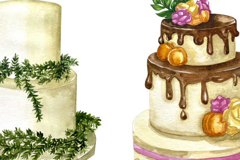 watercolor-wedding-cakes-clipart-set-birthday-cakes-clipart