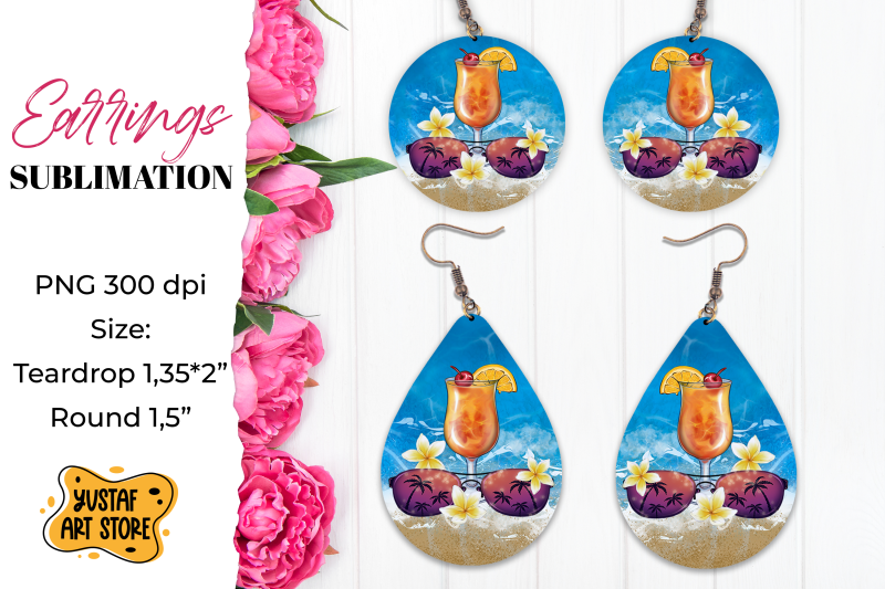 cruise-earrings-sublimation-teardrop-and-round-earrings