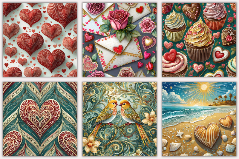 100-love-themed-digital-paper-pack