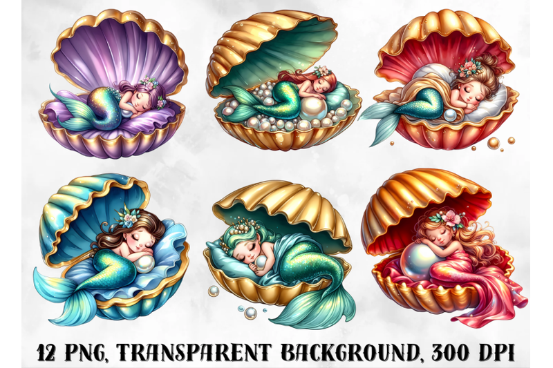 sleeping-mermaids-in-seashells