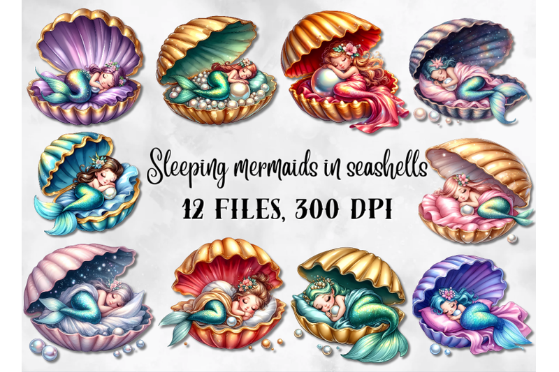 sleeping-mermaids-in-seashells