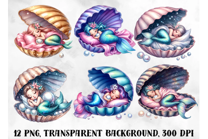 sleeping-mermaids-in-seashells