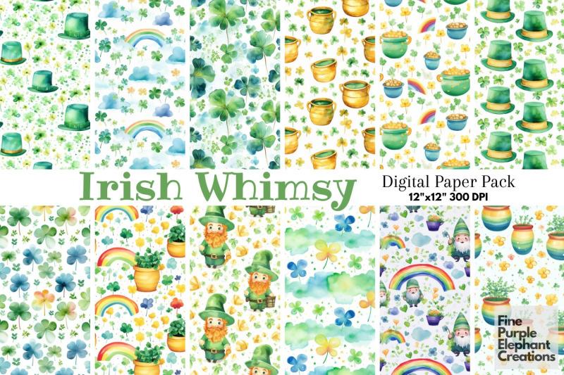 watercolor-st-patrick-039-s-day-digital-paper-irish-leprechaun