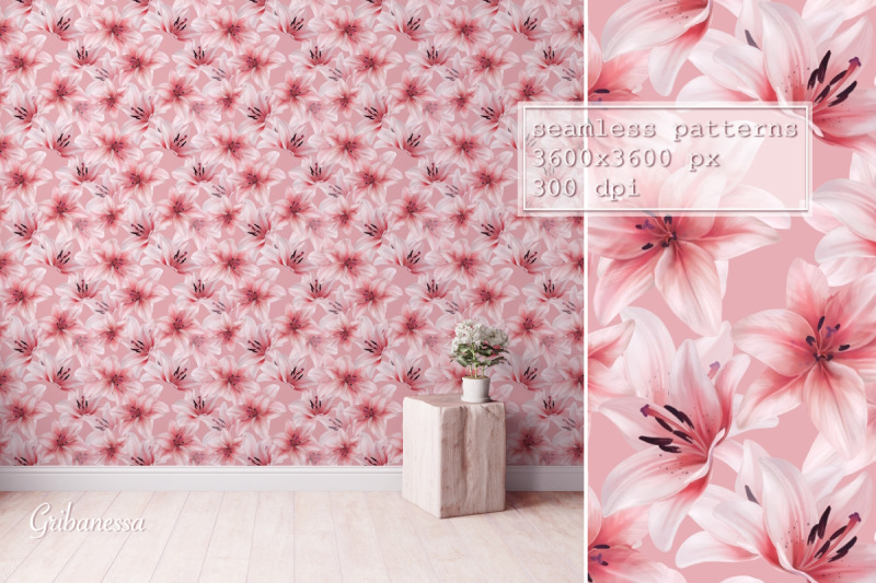 pink-lily-flowers-seamless-pattern