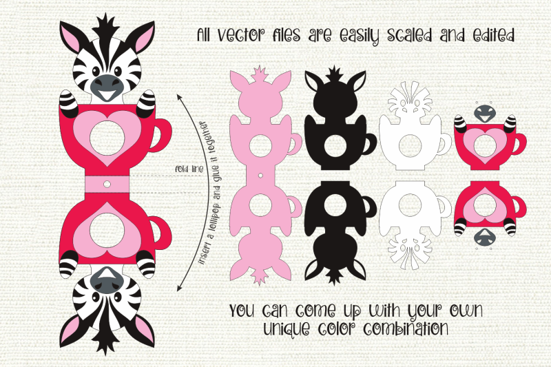 zebra-in-a-cup-lollipop-holder-valentine-paper-craft-template