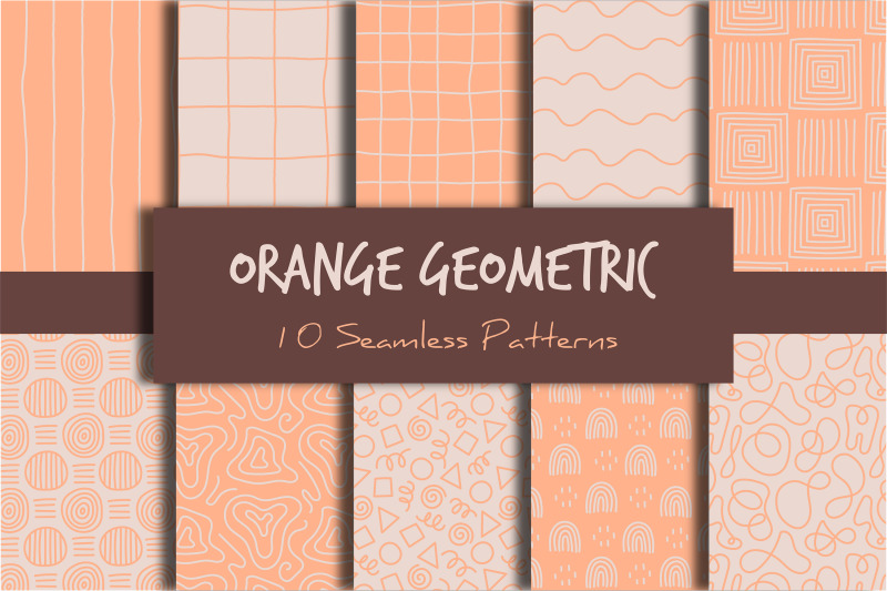 orange-geometric-seamless-patterns