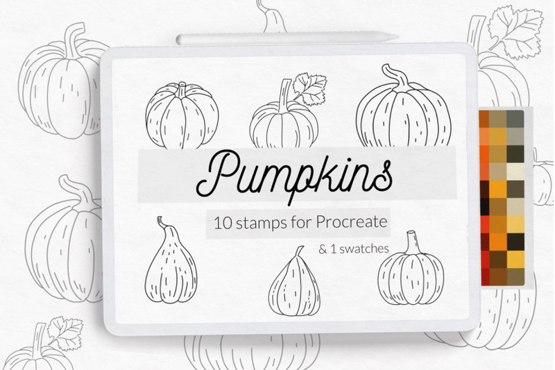 pumpkins-botanical-stamps-procreate-harvest