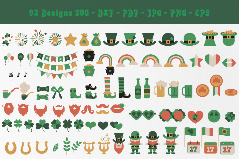 saint-patricks-day-color-flat-icons-svg-lucky-svg-clipart-tribal-s
