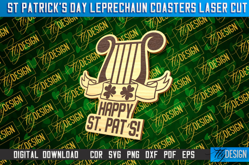 st-patrick-039-s-day-leprechaun-coasters-laser-cutting-file-cnc-file