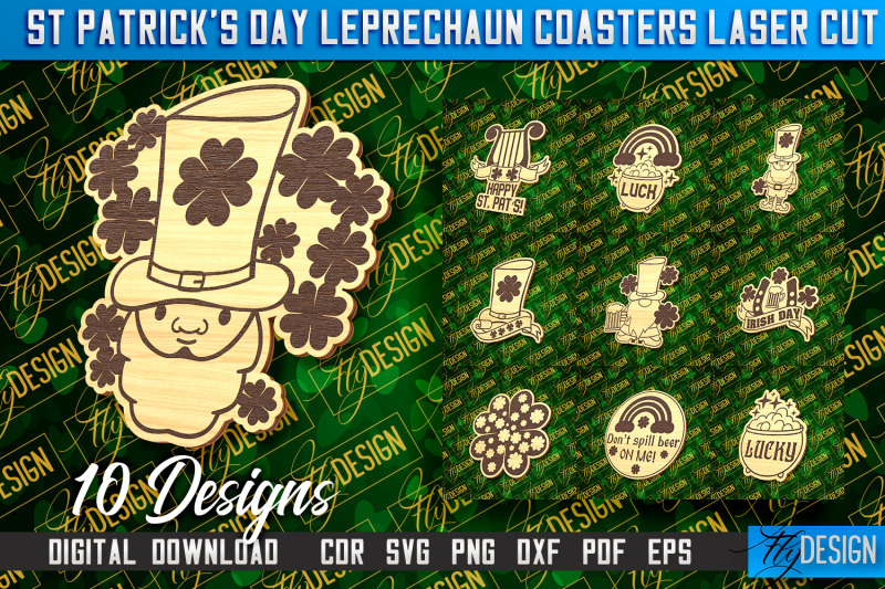 st-patrick-039-s-day-leprechaun-coasters-laser-cutting-file-cnc-file