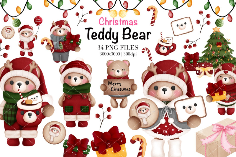 watercolor-christmas-teddy-bear-clipart