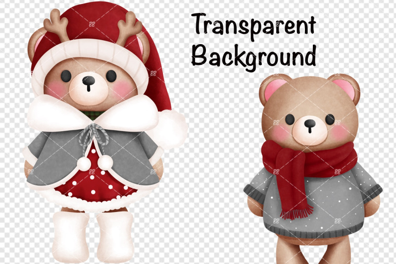 watercolor-christmas-teddy-bear-clipart